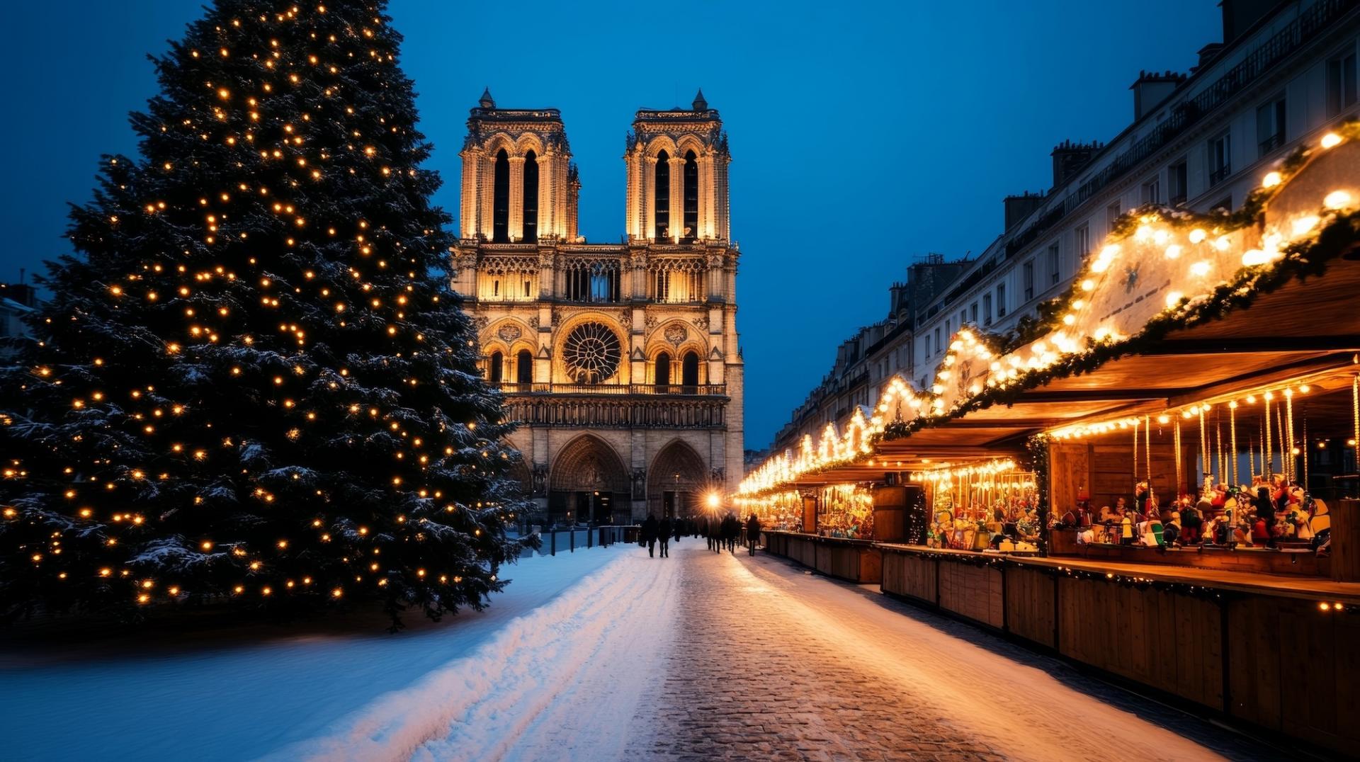 Marché de Noël de Notre-Dame : la magie des fêtes au cœur de Paris depuis l’Hôtel Albe Saint-Michel